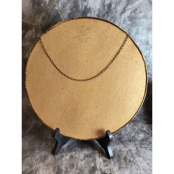 Reverse Painted Vintage Flue Cover With Victorian Lady Portrait & Gold Rim Trim - Picture 4 of 4